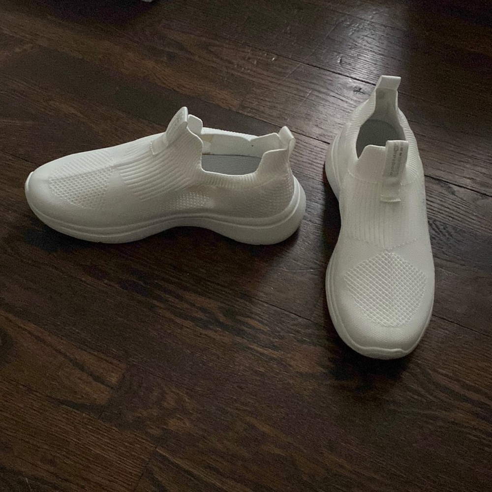 Salk white slip on shoes